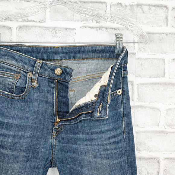 R13 Jenny Mid Rise Skinny Jeans Dark Vintage Blue Size 24 Italy - Picture 6 of 11